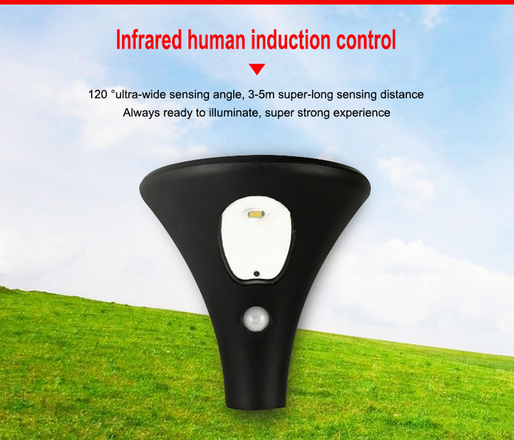 Outdoor IP65 ABS motion sensor solar lights solar path lights solar pathway lights