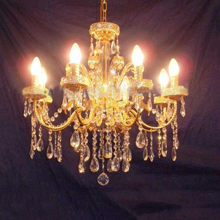Antique Yellow Crystal decorative chandelier lighting k9 crystal lamp for lobby bedroom
