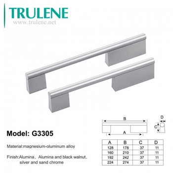 Modern Design Aluminium Stainless Steel Door Handle Cabinet Hanldle Series