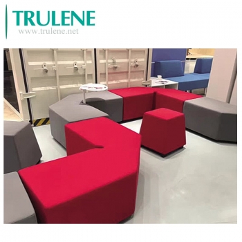 Furniture Mid Century Modern Splitback Tufted Linen Fabric Futon Office Sofa Restroom