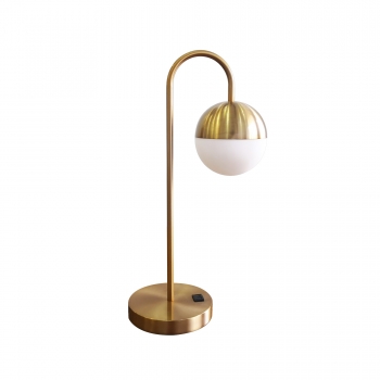 Modern table lamp round PMMA ball golden metal base LED bed side standing table light decorative for living room study