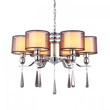 Decorate Contemporary 6 8 heads lights fabric ceiling crystal hotel chandelier pendant for living room