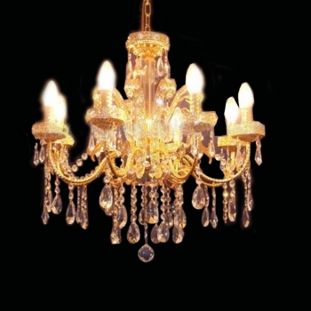 Antique Yellow Crystal decorative chandelier lighting k9 crystal lamp for lobby bedroom