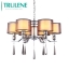 Decorate Contemporary 6 8 heads lights fabric ceiling crystal hotel chandelier pendant for living room