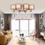 Decorate Contemporary 6 8 heads lights fabric ceiling crystal hotel chandelier pendant for living room