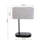 Bedside table lamp with 2 useful USB ports,black charger base with fabric shade,modern desk lamp for hotel bedroom