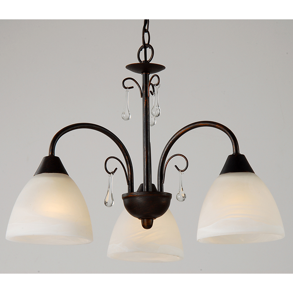 Decorative Ceiling E27 3/5/8 Lights lobby white brush golden glass shade brass living room chandelier